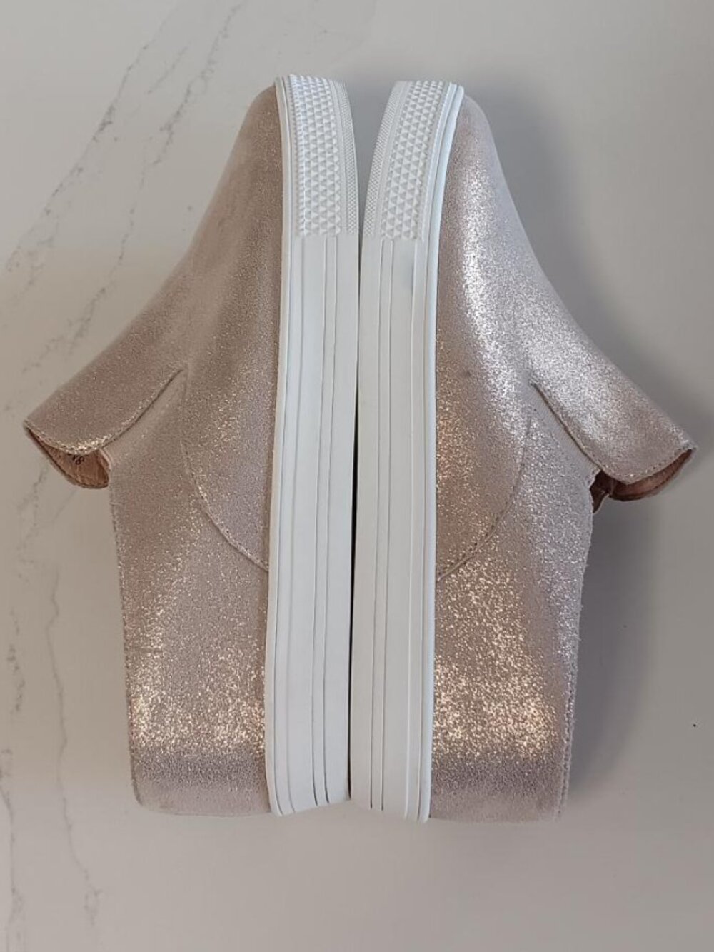 Caslon Womens Mule Sneaker Rose Gold Shimmer White Sole Slip On Size 8M - Picture 6 of 13